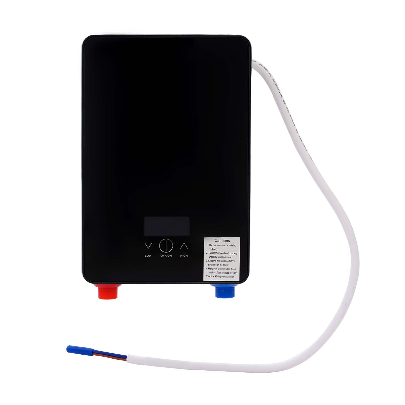 Scaldacqua istantaneo, scaldabagno elettrico con doccetta, indicatore di temperatura digitale a LED, scaldacqua elettrico istantaneo senza serbatoio, temperatura regolabile 30-55℃ per cucine, bagni