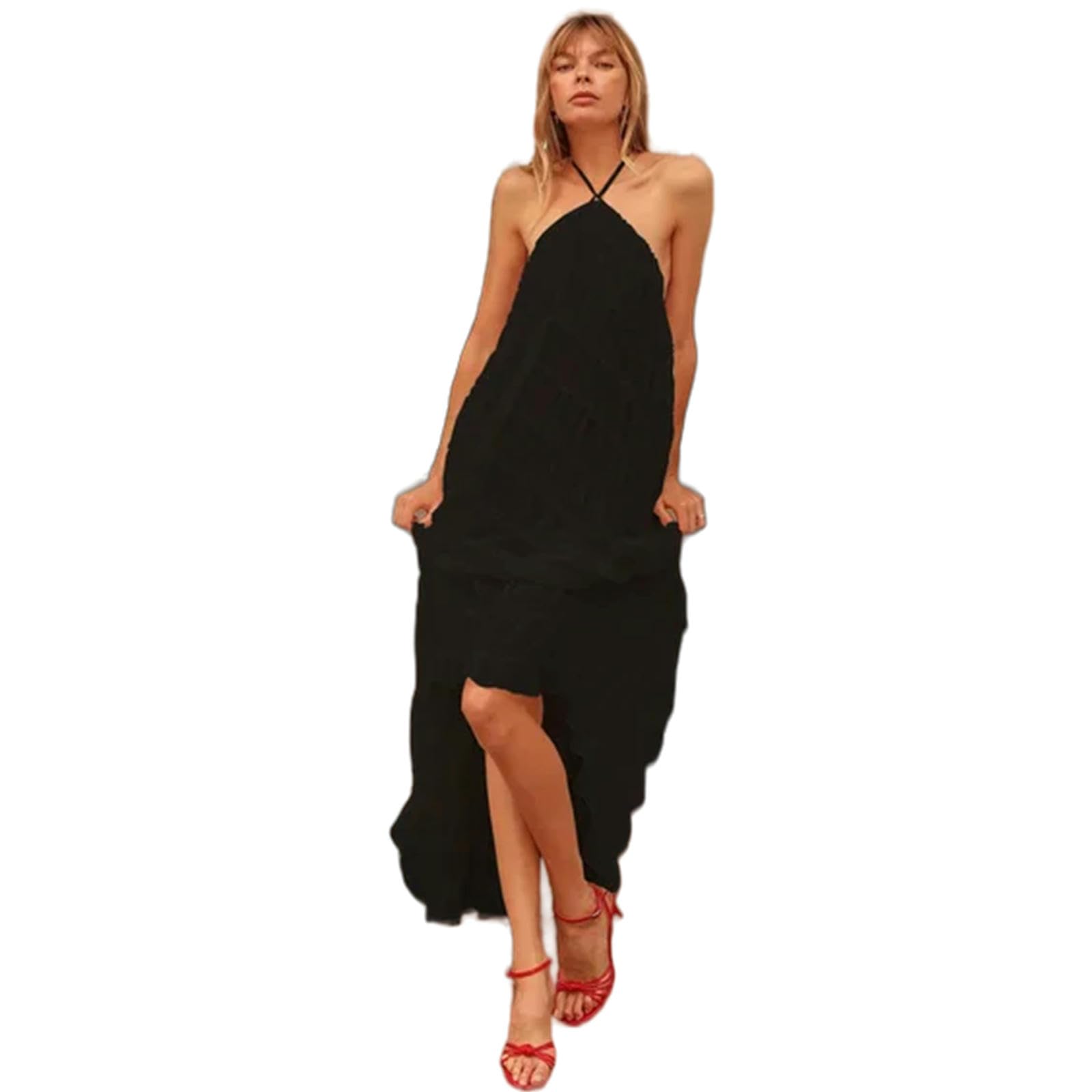 Gonne da Donna Vacanza Elegante Abito da Festa per Spiaggia Long Abito Estate Casual Halter Multi-Wear Dress per Donne Abito A-Line Sciolto