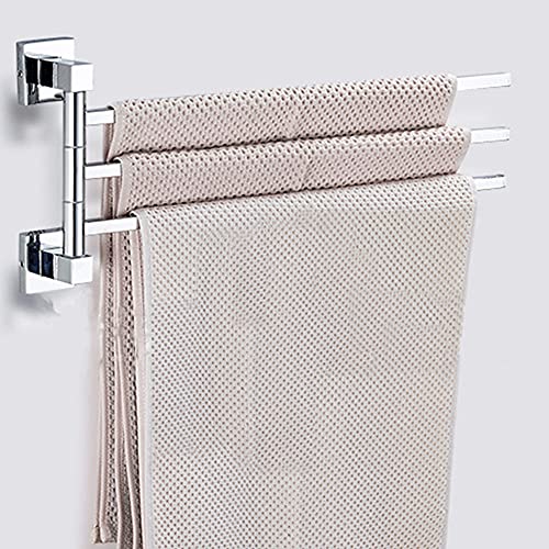 Porte-serviettes mural en acier inoxydable brossé à 3 bras