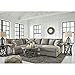 Signature Design by Ashley Sharzane Rustic Round Solid Wood Pine Coffee Table, Weathered Gray Finish