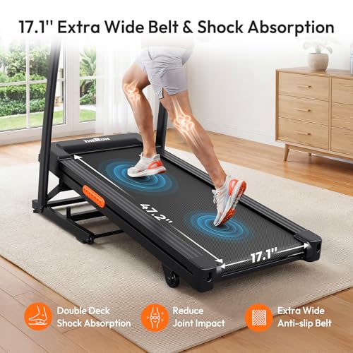 Image of THERUN Incline Treadmill, Treadmills for Running and Walking, 300 lbs Weight Capacity Folding Treadmill with 0-15% Auto Incline, Wide Belt, 3.5 HP, App, Heart Rate