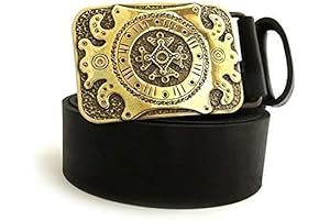 Ornamental Brass Belt Buckle with Sun Cross Symbol