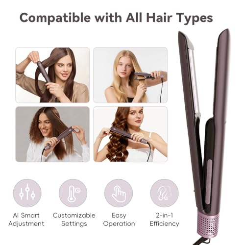 AirGlide 2-en-1 alisador y secador de pelo con control AI miniatura 3