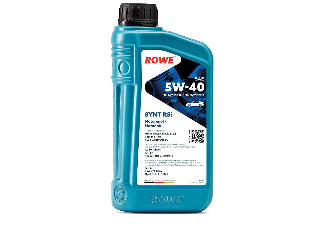 ROWE Hightec Synt RSi SAE 5W-40 Engine Oil 1Ltr - for Petrol and Diesel Engines (Made In Germany).Approvals MB-Freigabe 229.3/226.5, Porsche A40, VW 502 00/505 00