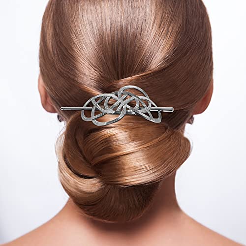 Lurrose Bridal Hair Clip Silver Hair Vintage Irish Slide Pin Viking Clip Metal Knot Clips Viking Barrettes For Women Wedding Clip - Image 4
