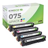 Kineco Lot de 4 toners compatibles avec Canon Cartridge 075 BK/C/M/Y   Pour Canon i SENSYS LBP 640 Series, LBP 646 Cdw, LBP 647 Cdw, MF 660 Series, MF 664 Cdw & MF 667 Cdw