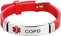 Vista 2 de Pulsera de identificación de alerta médica roja de primeros auxilios de emergencia grabada con láser Alerta de salud ajustable pulsera de silicona
