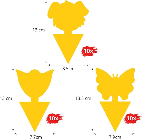 Blooven 30 PCS Fruit Fly Traps, Double-sided Fungus Gnat Sticky Catcher For Multiple Insects, Plant Fly Control Indoor (30 PCS Yellow) - 3