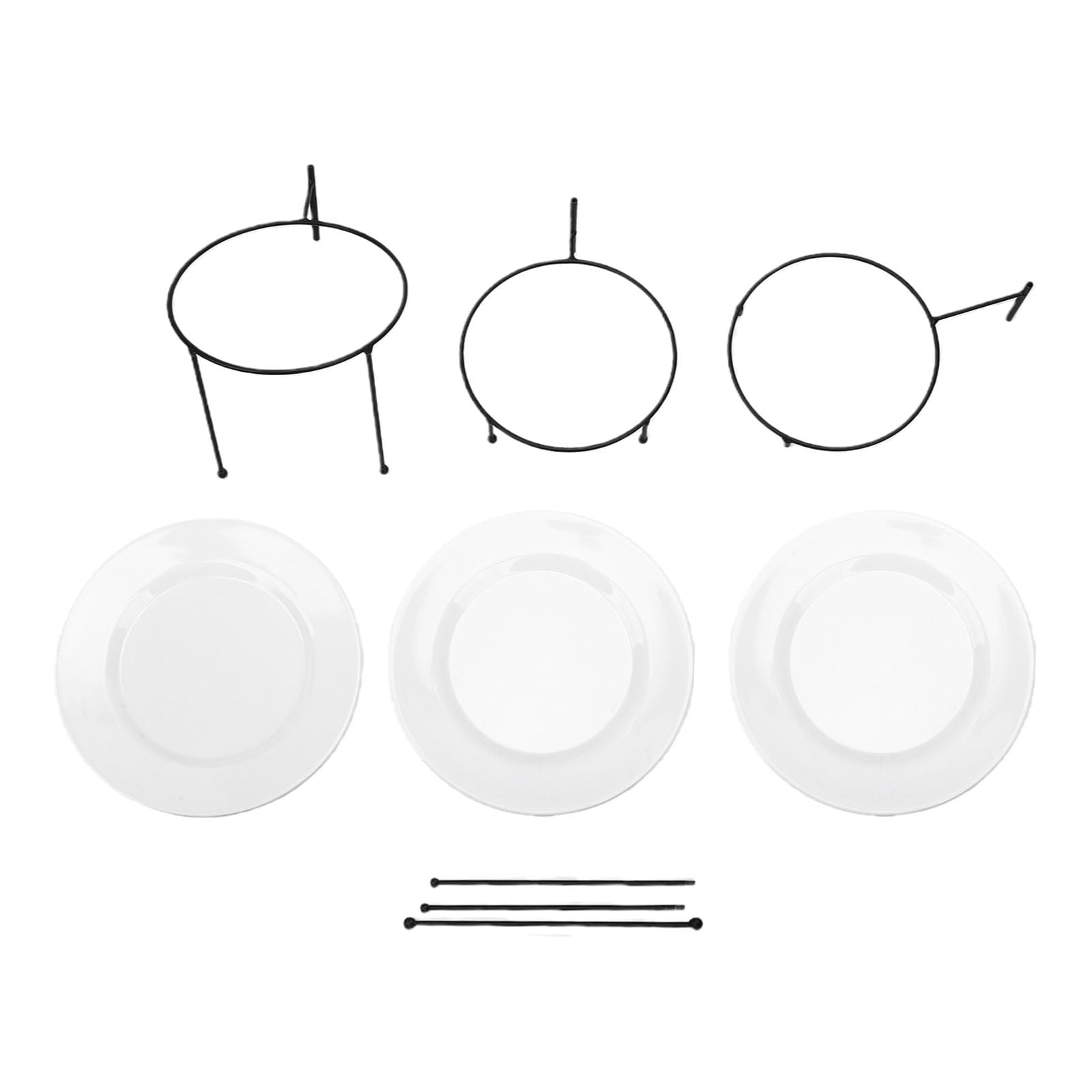 Luocute Support à Pizza à Trois Niveaux, Présentoir Réglable en Métal Noir