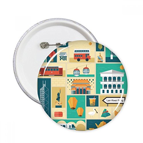 Badge rond culture Hong Kong DIYthinker pour customiser vêtement et masquer une usure tissu