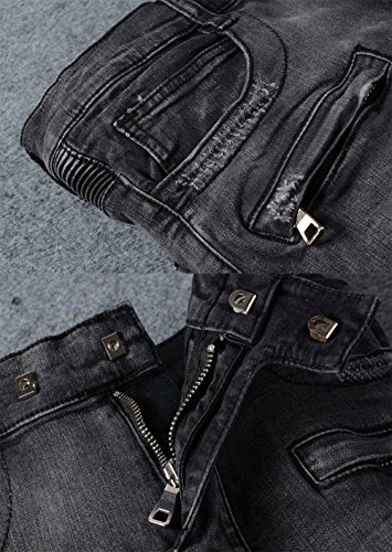 black biker jeans mens slim fit