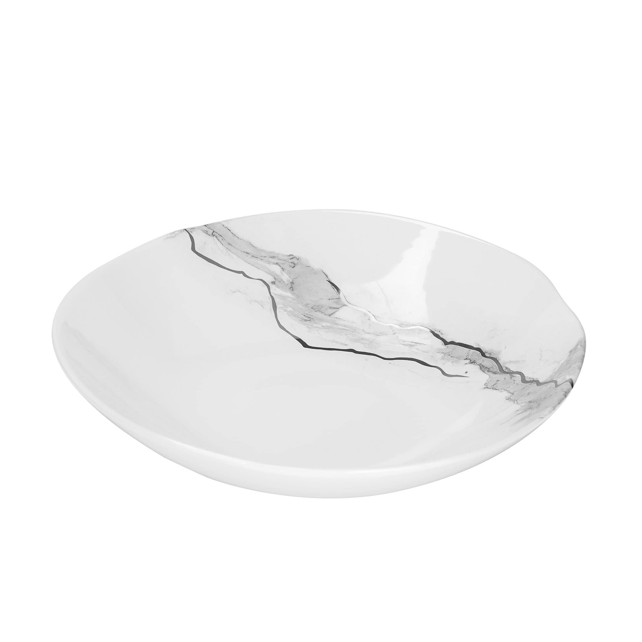 Fink - Mistral - Schale - Keramik - weiß,Silber (HxD) 7 x 30cm