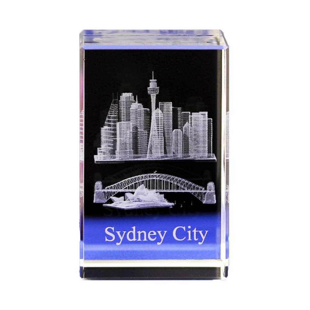 Sdydsge One Color Crystal Ornaments, Glass Crafts,3D Statue Decor Creative Crystals Sydney Crystal Inner Carving Travel Souvenirs Ornaments