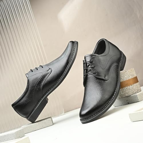 Image of Blue Leather by Centrino Genuine Leather Mens Shoe | Oxford Formal Shoes | Durable Leather with Anti-Skid Sole | Classic Derby Lace-Up Dress Shoes | Office Business Footwear (4086)