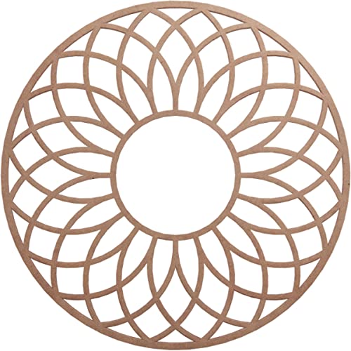 Image of Ekena Millwork 28 inchOD x 9 5 /8 inchID x 3 /8 inchT Cannes Wood Fretwork Pierced Ceiling Medallion, Wood (Paint Grade)
