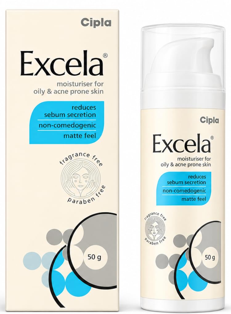Cipla Excela Moisturiser 50g for Oily & Acne Prone Skin | Grow Key | Non-Comedogenic Oil Control Moisturizer | Matte Feel-image-40