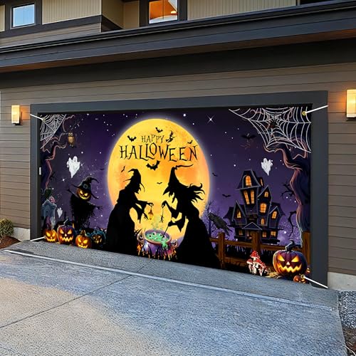 Halloween Garage Door Banner Cover 7x16Ft Outdoor Decor - image 6