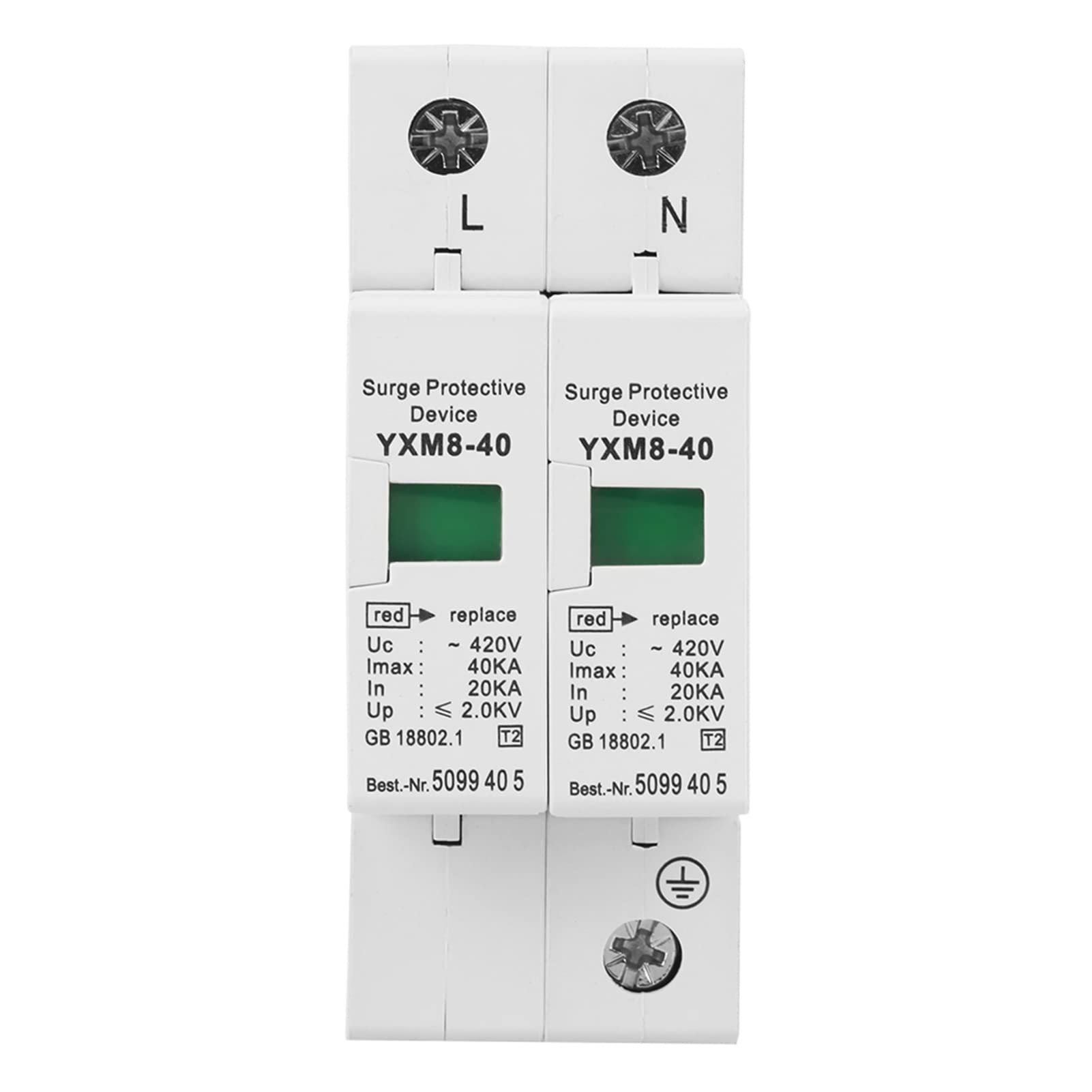 Scaricatore a Bassa Tensione, 1 Pz 220V 2P 40KA Dispositivo di Protezione Contro le Sovratensioni Domestiche a Bassa Tensione