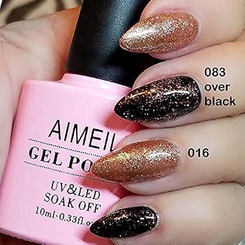AIMEILI Galaxy Paranoid Collection Soak Off Clear Glitter Gel Nail Polish Color for Christmas Gift Set Of 6pcs X 10ml - Kit Set 18