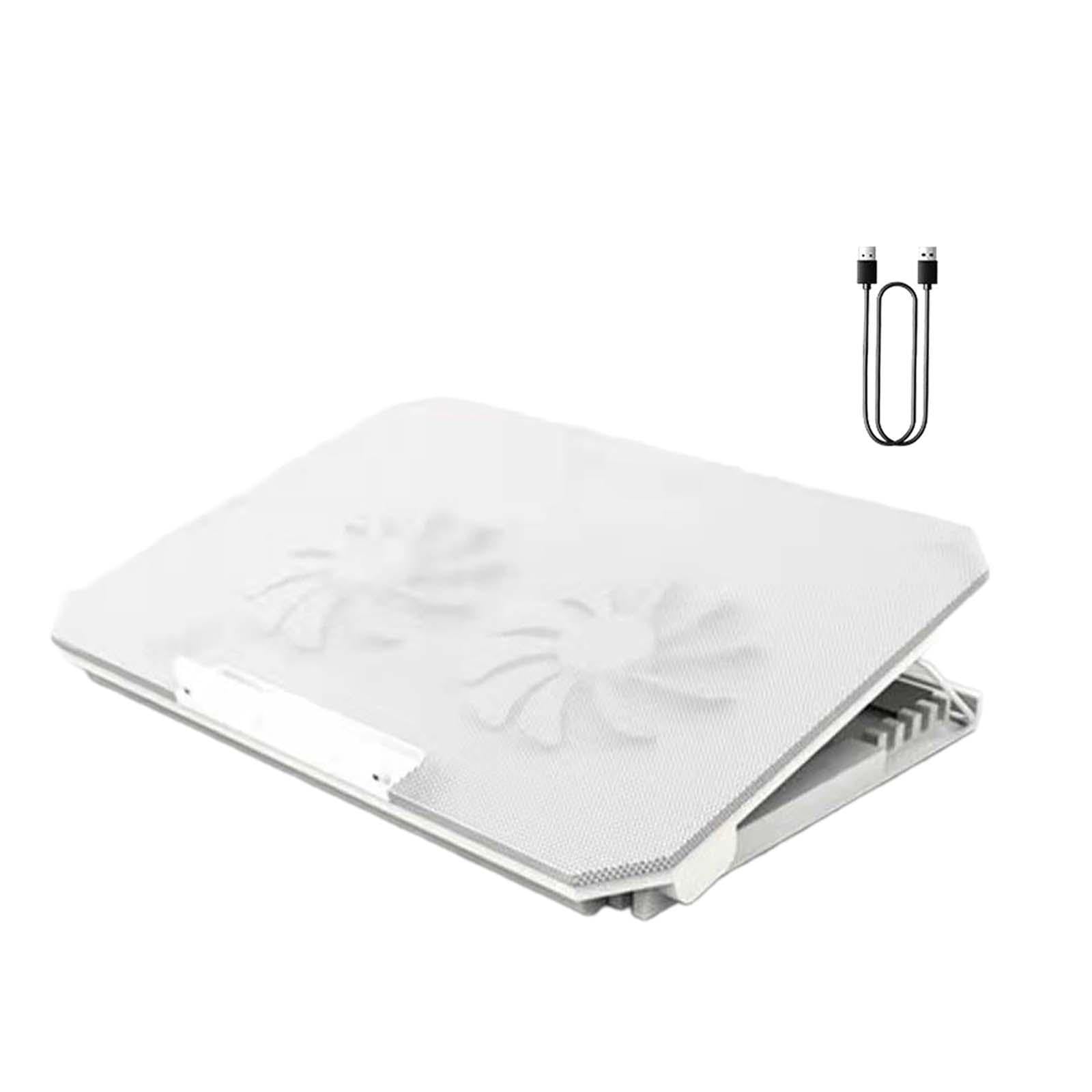 Refrigerador para Portátil, Ventilador, Soporte de Refrigeración, 2 Puertos USB, Accesorios, Portátil, Ergonómico, Multiusos, para Oficina en Casa, Ve, Blanco