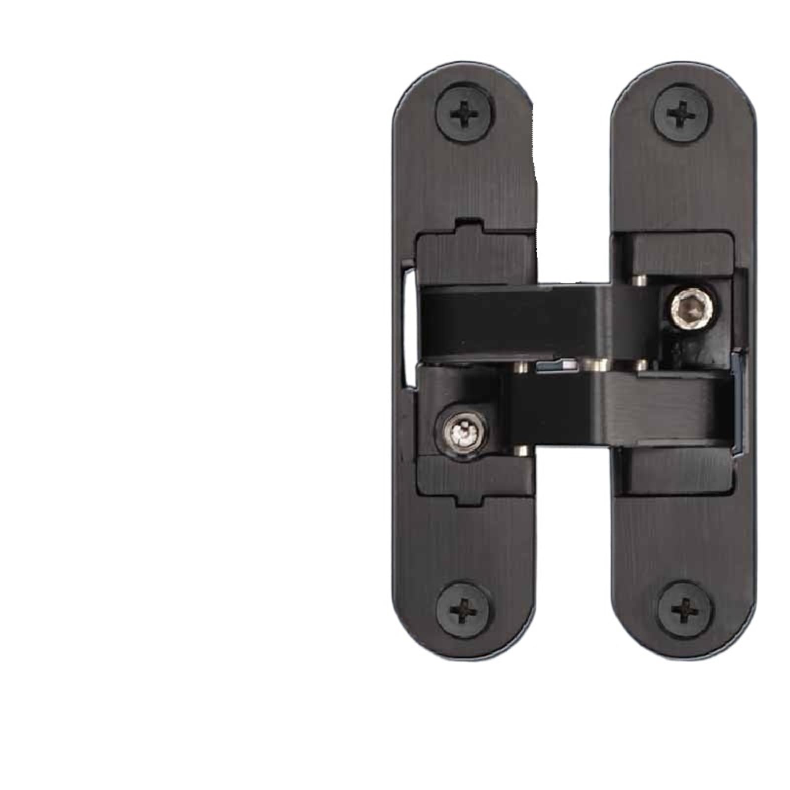 Kdhcvkz Black 1Pcs Door Hinge Invisible Wood Door Hinge Hidden Folding Zinc Alloy(Black)