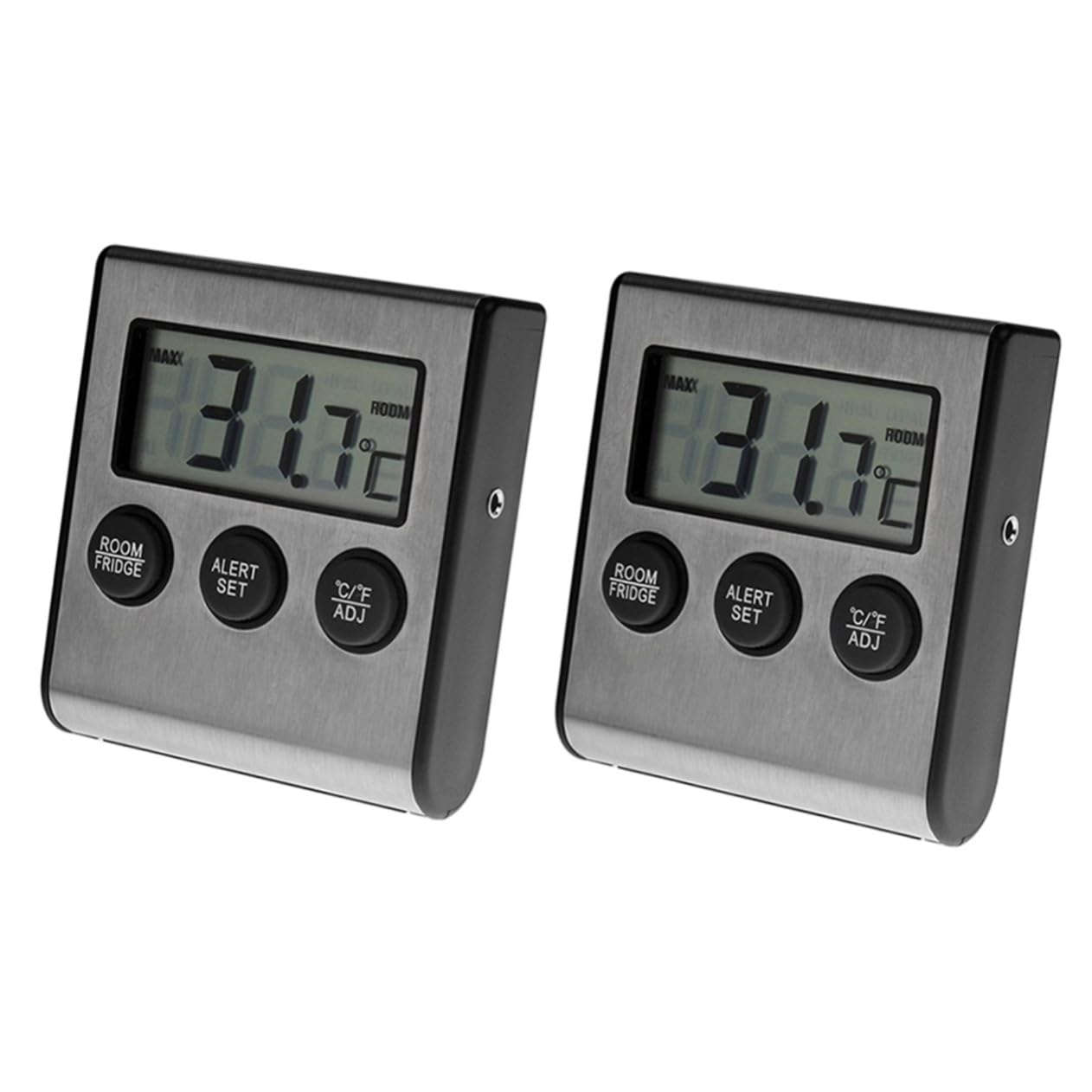 PRETYZOOM 2pezzi Termometro Digitale Per Frigorifero Con Allarme Di Alta e Bassa Temperatura Strumento Compatto Per Cucina Display Lcd Senza Batteria