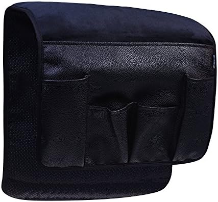 BCP Black Color Velvet Sofa Couch Chair Armrest Soft Caddy Organizer Holder for Remote Control, Cell Phone, Book, Pencil