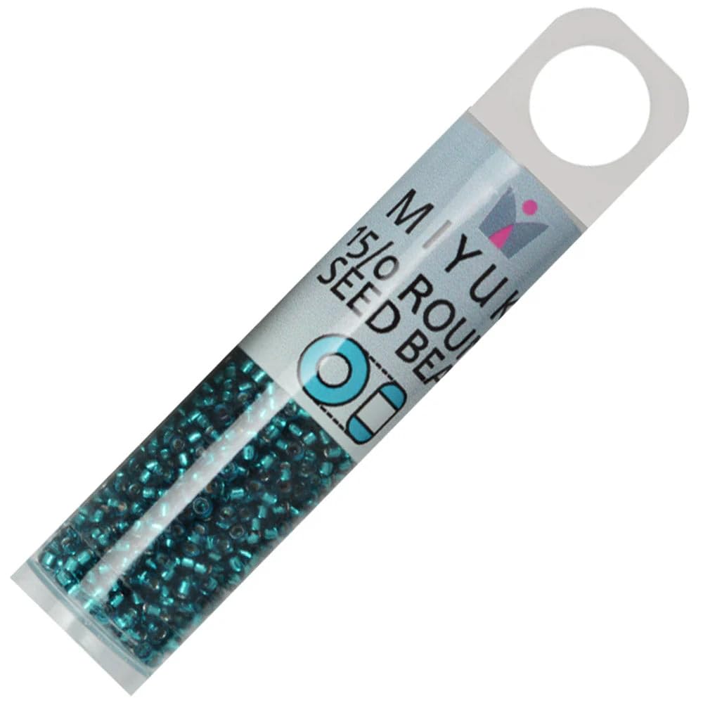 Miyuki Zircon bleu doublé argent couleur -1425 perles de rocaille 15/0, 8,2 g environ.