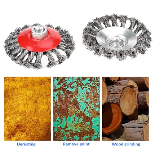Image of GOTOTOP Wire Brush for Drill 4-Pack, Angle Grinder Steel Paint Removal Tool for Preparation