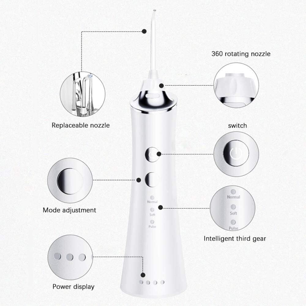 Irrigateur buccal Portable, irrigateur électrique Professionnel Rechargeable par USB, 3 Modes, Nettoyeur de Dents étanche