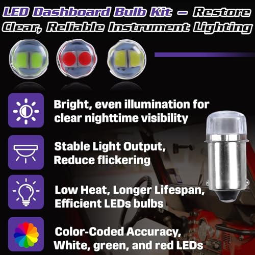 Kit 8 Lámparas LED Instrumentos Compatible Jeep CJ5 CJ7 CJ8 miniatura 3