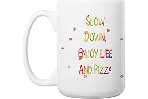 Illustrated Funny Sloth Coffee Mug - The Ideal Novelty Gift for Pizza Lovers
