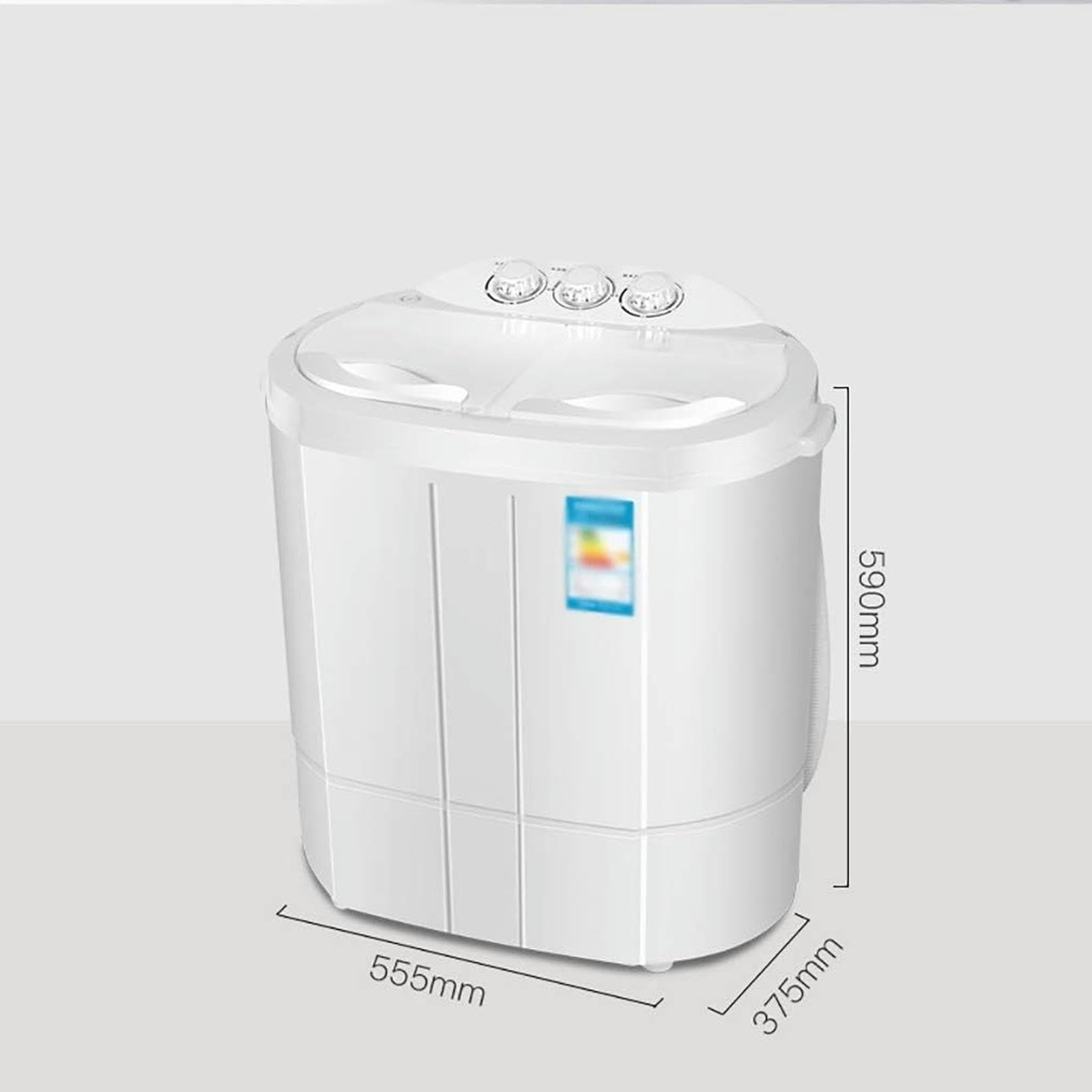 Mini lavadora portátil de doble tina para apartamentos de estudiantes, diseño compacto, eficiente y ligera, ideal para espacios pequeños y fácil de usar, capacidad de 9 libras