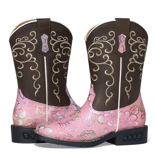 Rollda Girls Cowboy Boots Glitter Western Boots Sequin Cowgirl Boots for Girls4