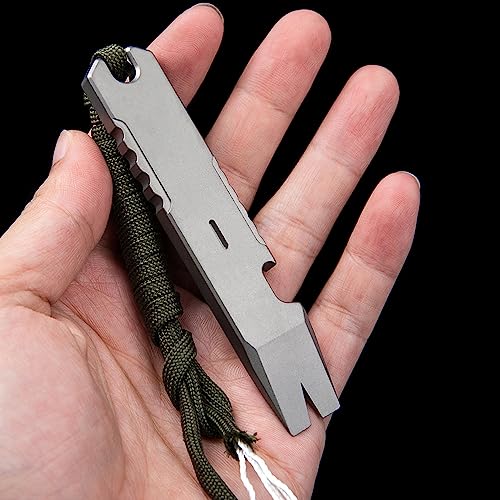 Hamans Titanlegierung EDC Brecheisen Multi Tool Mini Brecheisen Multifunktionales tragbares EDC-Werkzeug Flaschenöffner Outdoor Notfallwerkzeug