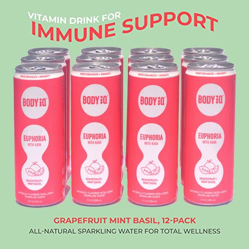 Miniatura 4 de Body Intelligence Euphoria - Agua con gas inteligente, bebida vitamínica para apoyo inmunológico, agua saborizada de gran sabor para relajación,
