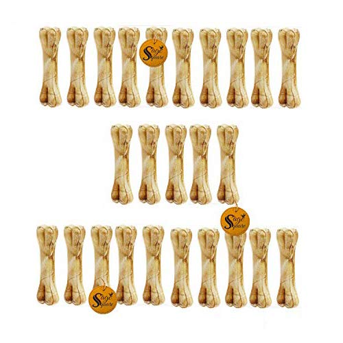 Sage Square Pressed Rawhide Bone Treat for Healthy Dog Heathcare (3 Inch) (Pack of 25 Bones) (B089314NVY) Amazon Price History, Amazon Price Tracker