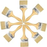 Roellgs paint brushes, 8pcs 3 inch flat paint brushes for walls, ceilings, wood, metal, glue and home DIY