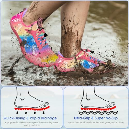 Built-in Heel Grips Water Shoes for Kids Girls Boys Hiking Wide Barefoot Swim Beach Pool Big Kid3