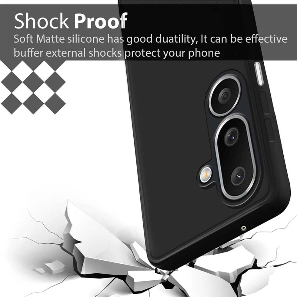 Image of Fashionury Liquid Silicon Back Cover for Samsung Galaxy M36 5G / F36 5G | Camera Protection | Inner Velvet Fabric | Anti-Fingerprint | Ultra Slim Case (Black)