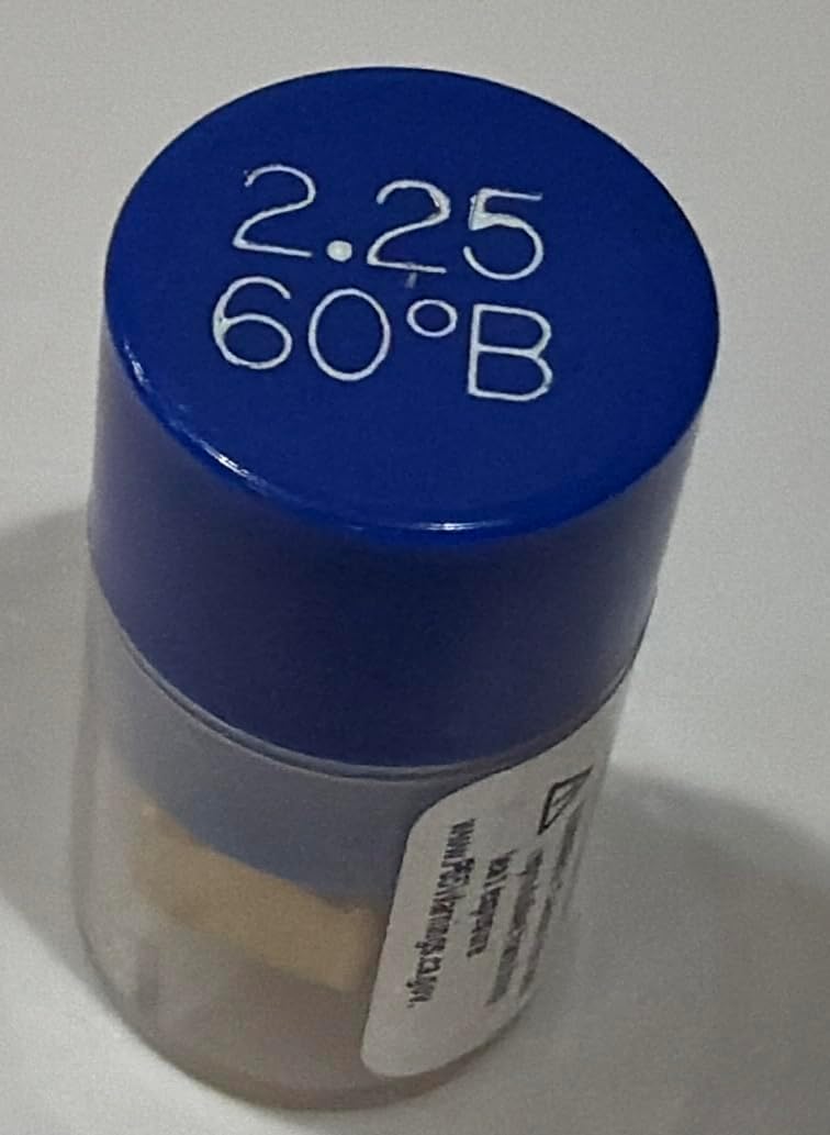 Ten Pack - Oil Burner Nozzle, 2.25 60 B, Solid Spray Blue Cap 2.25 60 B Oil Nozzle 2.25 Gallons per minute with a 60 degree Solid Spray