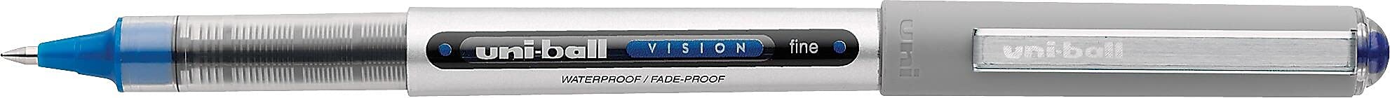 Vision Roller Ball Stick Waterproof Pen, Blue Ink, Fine, Dozen, Sold as 1 Dozen