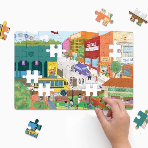 Image of The Curious Bees - Seek & Spot Puzzle & Game - Busy City Puzzle | 60 Pieces + 10 Seek Cards | Gifts for Boys and Girls Ages 4-8 | BIS Approved | Made in India