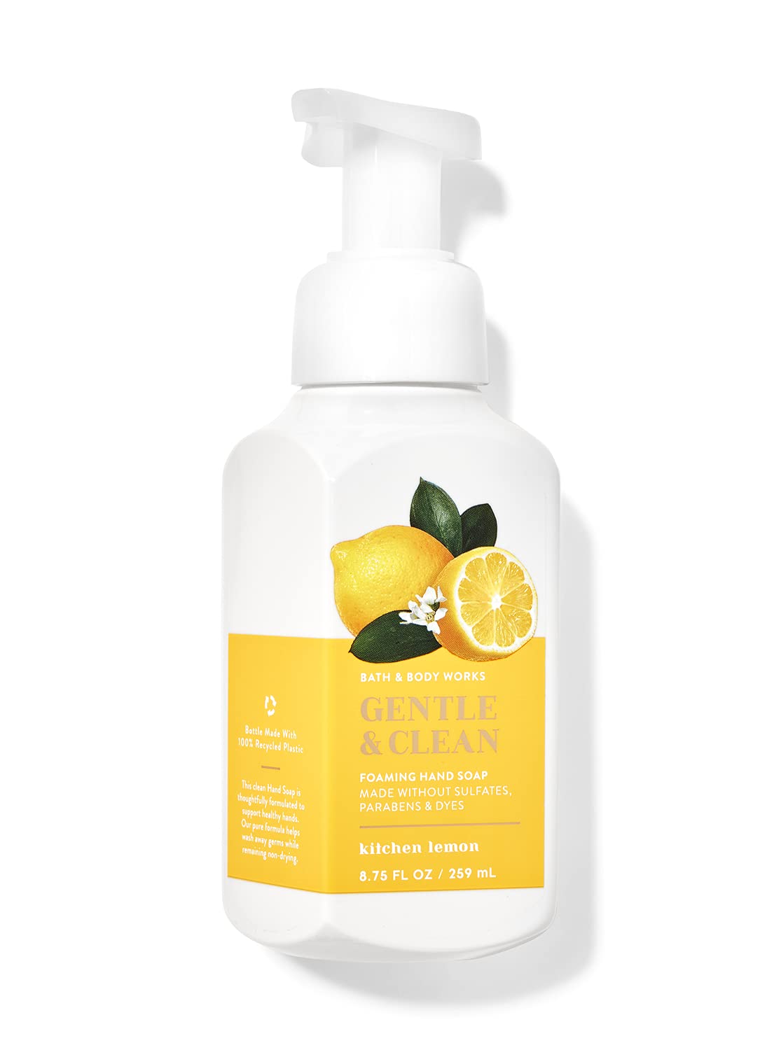 Bath & Body Works And Kitchen Lemon Gentle Foaming Hand Soap 259ml - A Fresh Blend Of Zesty Lemon, Sparkling Citrus Italian Bergamot