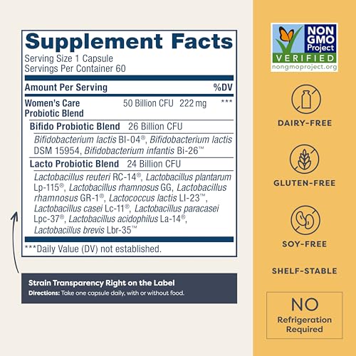 Renew Life Women's Probiotic Capsules, 50 Billion CFU Guaranteed, Supports pH Balance, Vaginal, Urinary, Digestive and Immune Health(2), L. Rhamnosus GG, Dairy, Soy and Gluten-Free, 60 Count - Thumbnail 2