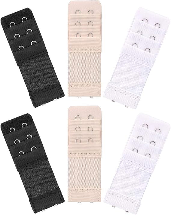 Bra Extenders for Women (6 Pcs) | 2 Hook & 3 Hook Adjustable Bra Extension Straps | Soft Elastic Free Size Bra Band Extenders for Tight Bras, Comfort Fit,(2 Hook) Multi-Color-image-19