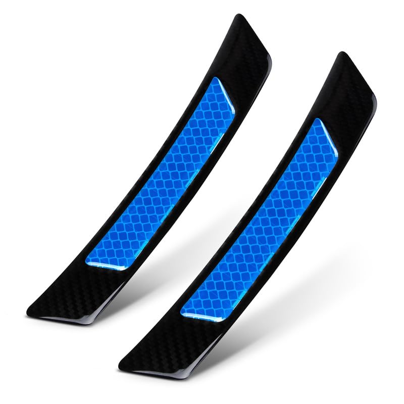 Moldura de fibra de carbono negro para puertas de coche, cinta TRUE LINE azul