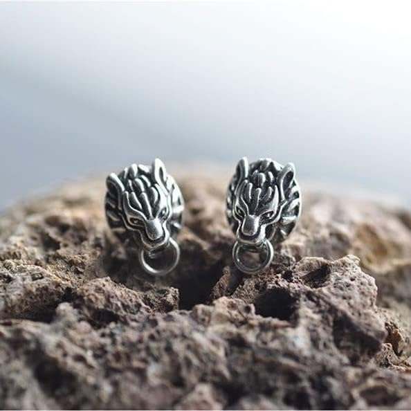 New 2PCS Cloud Wolf Earring Earnail Silver ear stud Cosplay Earrings Prop Gifts - Image 7