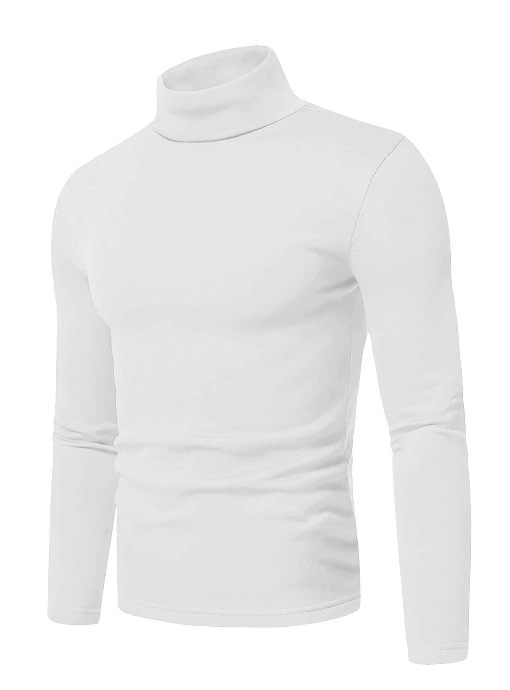 askdeer Men's Turtleneck Shirts Cotton Long Sleeve Thermal Pullover Sweater Lightweight Thermal T-Shirts-picture-17