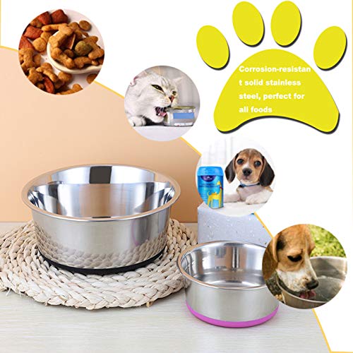 Hundenapf, Dicke Edelstahl Futternapf für Katzen und Hunde,Napf für mit Rutschfestem Silikonboden für große und Mittlere Hundefutterschale und Wasserschalen